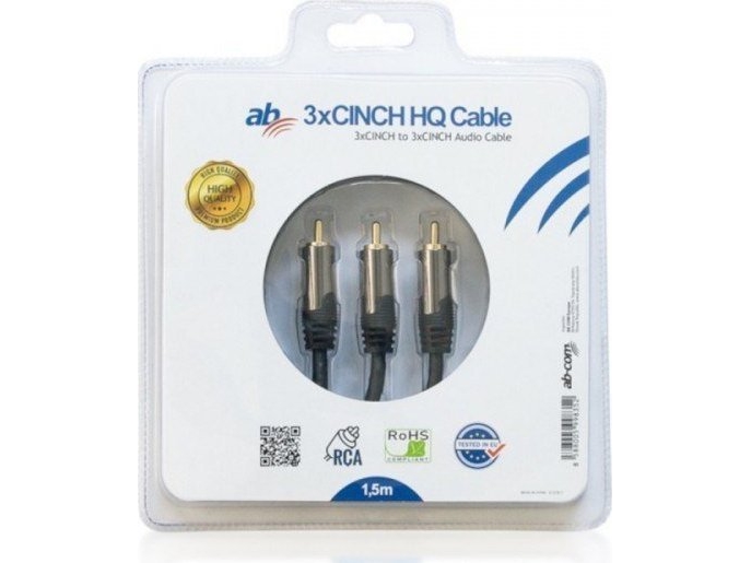 Abcom Av-Kabel Ab Hq 3× Cinch 1,5 M