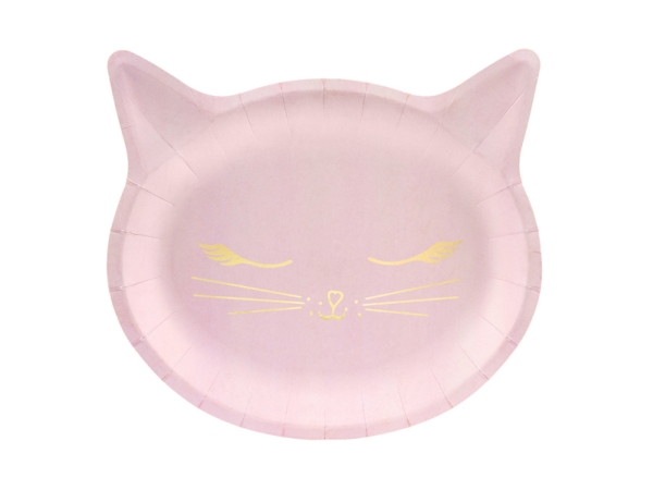 Meow rosa katt tallrikar, 6 st | N - A | GameStuff