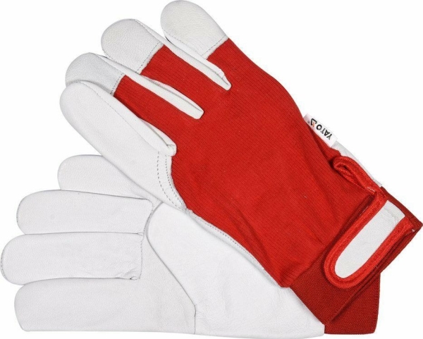 YATO WORK GLOVES bomull/läder röd storlek 8 | Baby & barn - Textil och kläder - Väskor | GameStuff