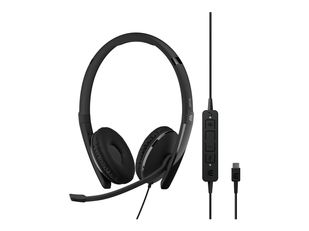 Epos Adapt 160T Anc Usb-C - Adapt 100 Series - Headset - På Øret - Kablet - Aktiv Støjfjerning - Usb-C - Sort - Certified For Microsoft Teams, Optime