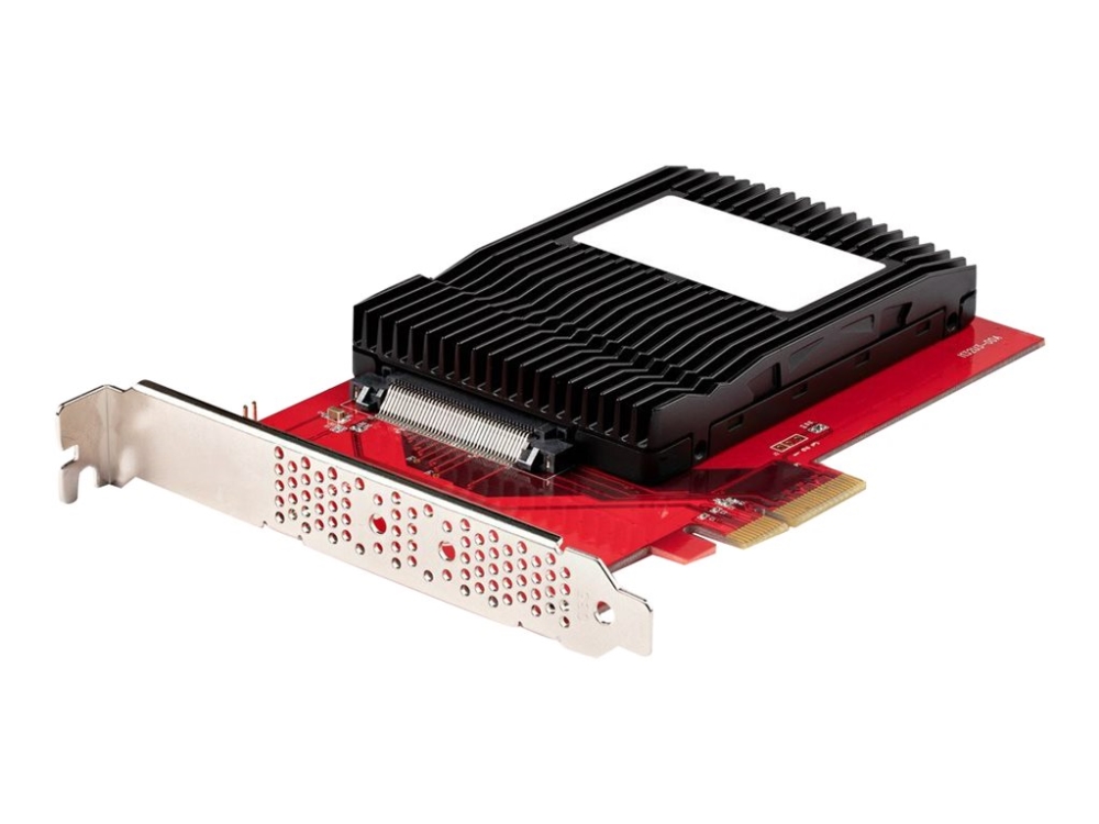 Startech U.3 to PCIe Adapter Card, PCIe 4.0 x4 Adapter For 2.5 U.3 NVMe SSDs, SFF-TA-1001 PCI Express Add-in Card for Desktops/Servers, TAA Compliant - OS Independent (PEX4SFF8639U3) - Interfaceadapter - 2.5 - U.3 NVMe - PCIe 4.0 x4 - rød - TAA-kompatibel