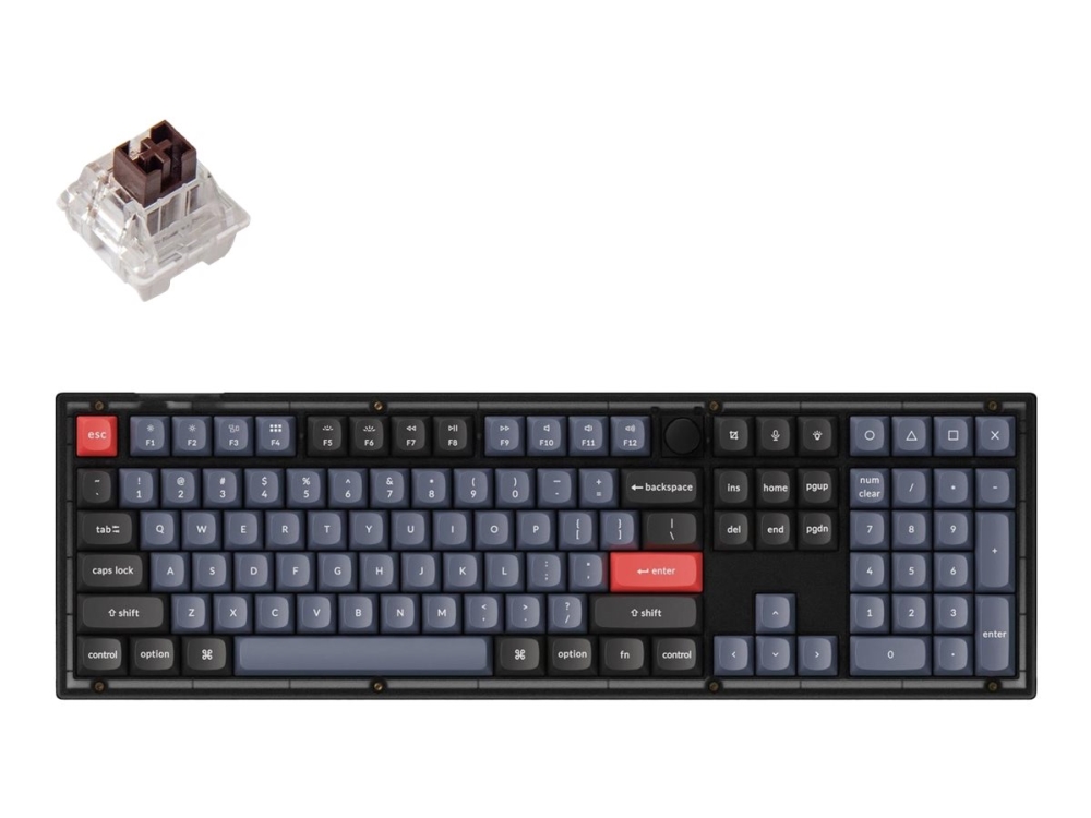 Keychron Qmk Custom Tastatur Fuldt Samlet Knop Bagbelyst Usb Tastkontakt: Keychron Pro Brown Gennemsigtig Sort Frost