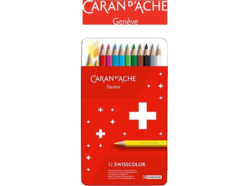 Caran D`Arche Wisscolor Blyanter, Metalæske, 12 Stk.