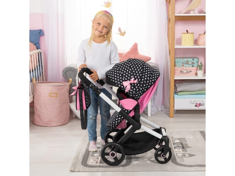 Puppenwagen Bayer Design 17060Aa Xeo Tief Schwarz, Rosa