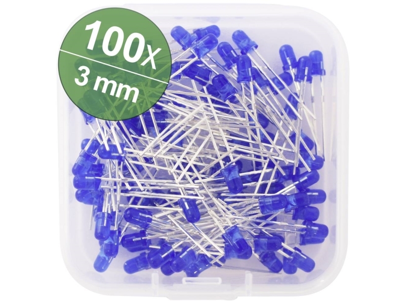 Quadrios Quad 1802O020 - Led 3 Mm - Farbe Blau 100 Stück - Led/Led-Zubehör - Blau - 100Er (1802O020)