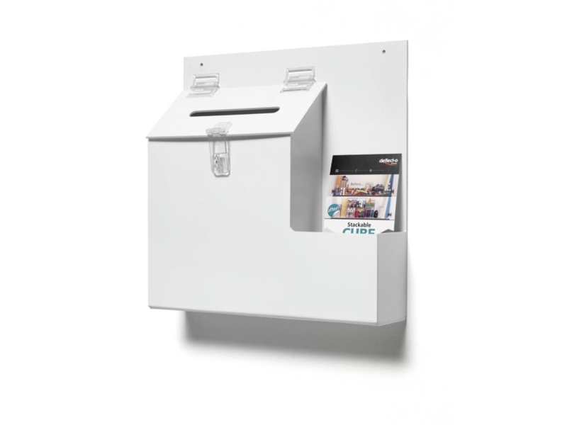 Deflecto Aktionsbox Mit Schlitz, Schloss Weiß (B X H X T) 355 X 360 X 90 Mm 1 St