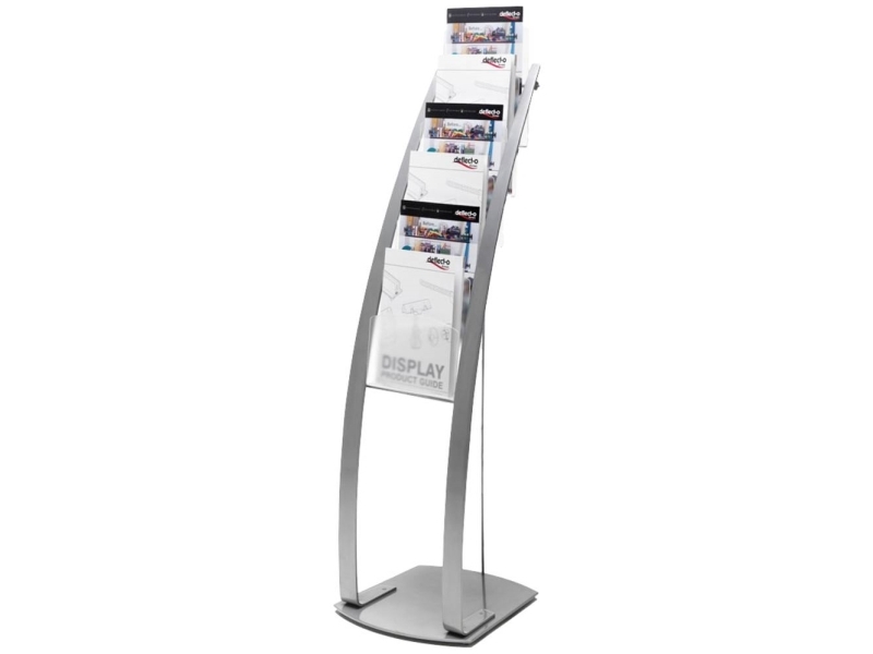 Deflecto 693145EUS 693145EU Brochurestativ Sølv, Transparent frosted A4 Antal rum 6 1 stk (B x H x T) 380 x 1250 x 420 mm