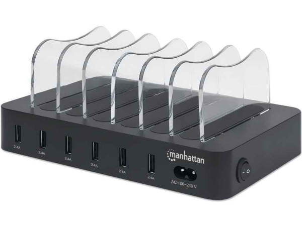 Manhattan 6-Port Usb-Ladestation Für Smartphones Und Tablets