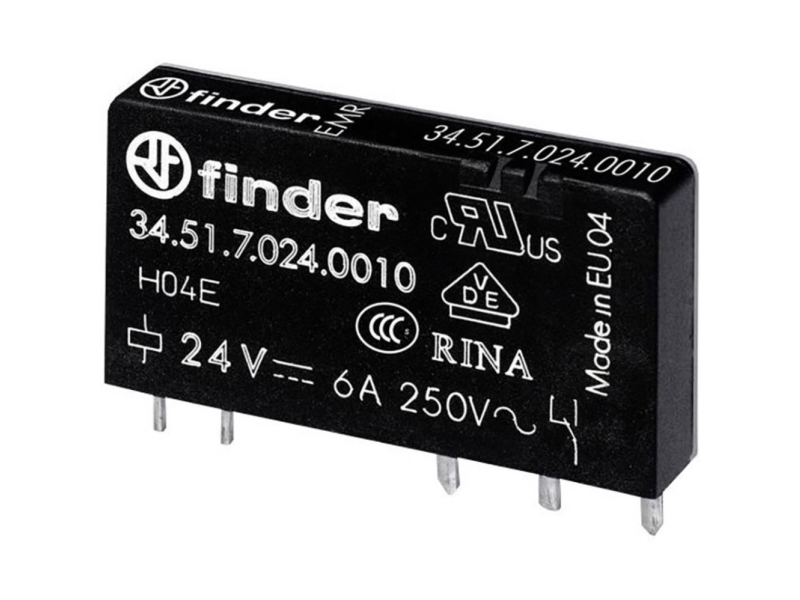 Finder 34.51.7.012.0010 Printrelæ 12 V/Dc 6 A 1 X Skiftekontakt 1 Stk