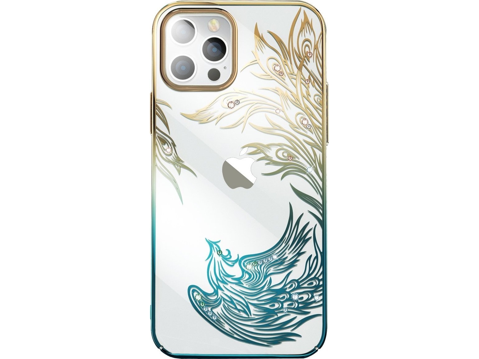 Kingxbar Phoenix Swarovski-Etui Til Apple Iphone 14 Guld-Blå