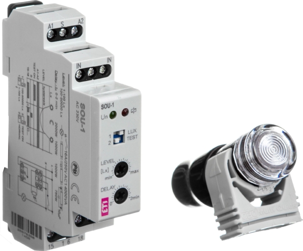 Automatischer Dämmerungsschalter 16A 230V 1-50000Lx Din Sou-1 230V 002470011