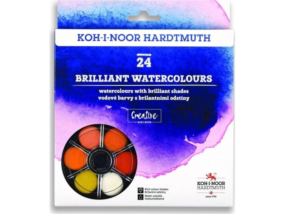 Koh I Noor Brilliant Akvarelmaling 24 Farver Rund