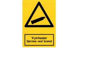 Aufkleber - Druckgasflaschen Werden Im Brandfall Entfernt. Kleines Schild 105 X 148 Mm