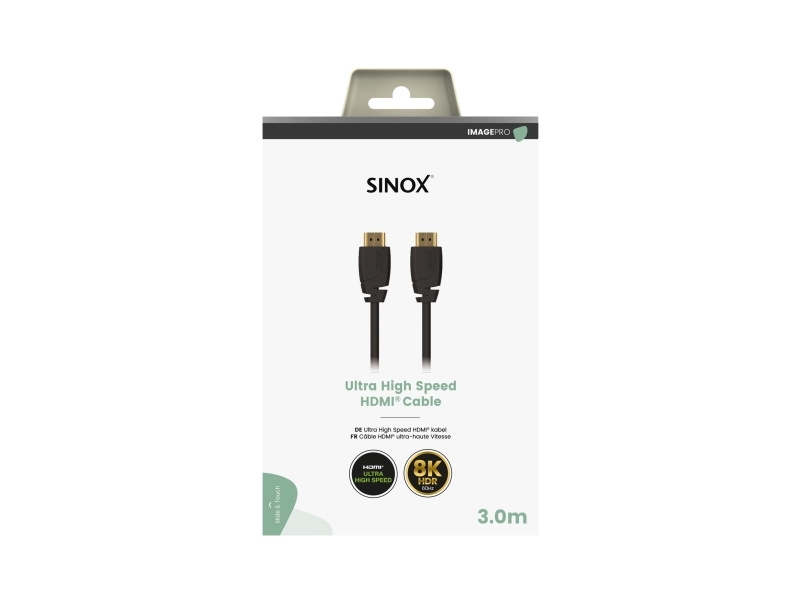 Sinox PRO HDMITM kabel 8K60HZ+E. 3m. Sort