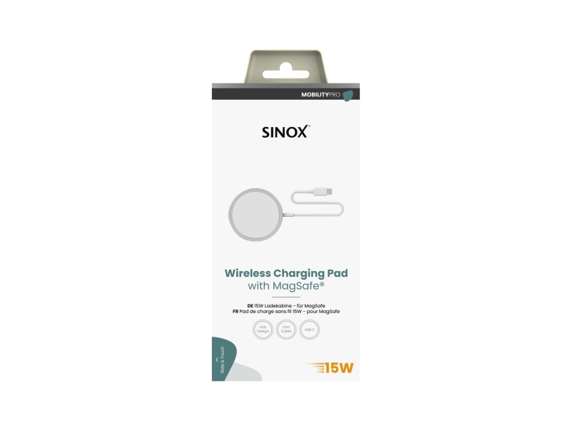 Sinox Pro Magnetisk Trådløs Oplader 15W. 1M. Hvid