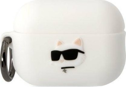 Karl Lagerfeld Klap2runchh Airpods Pro 2 Cover Hvid/Hvid Silikone Choupette Head 3D