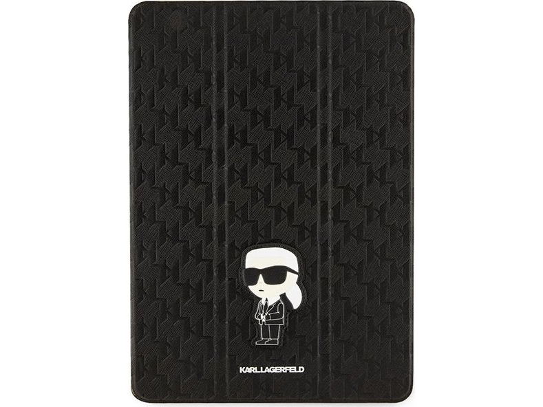 Karl Lagerfeld Saffiano Monogram Ikonik Etui Til Ipad 10.2" 2019 (7. Gen.) Folio Med Magnet - Sort