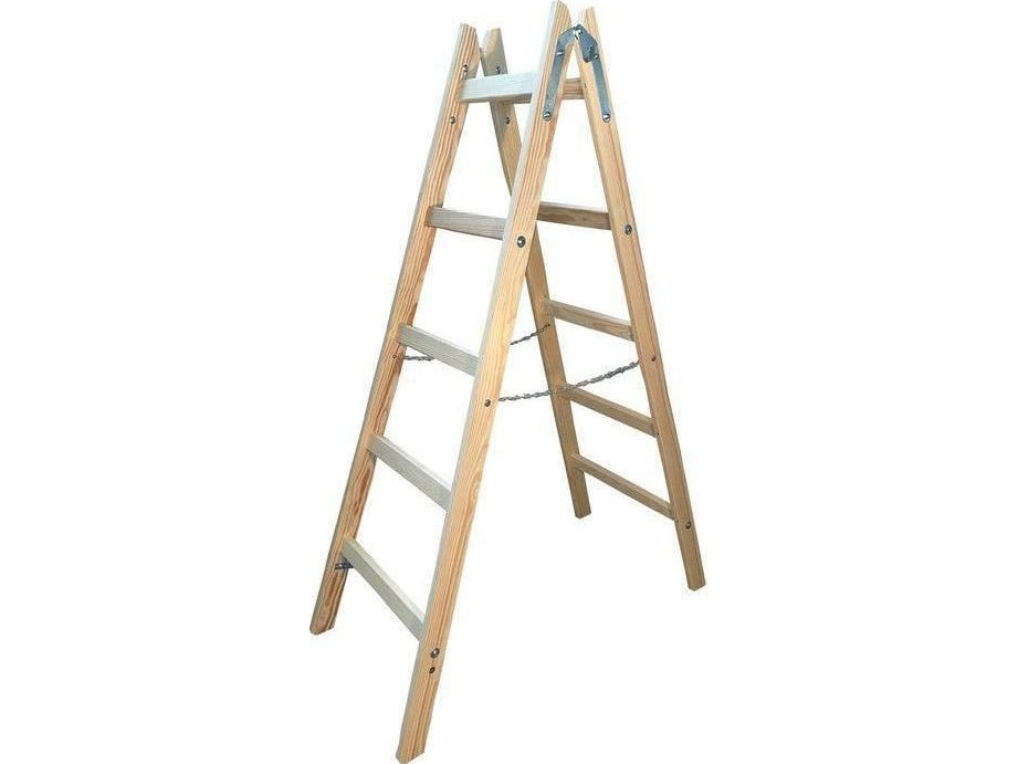 AWTOOLS trappestige i træ 2x5 trin 150 kg