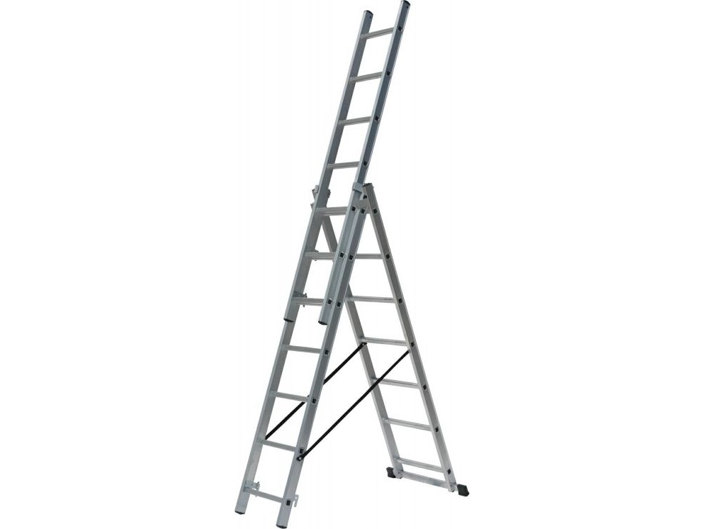 Awtools Aluminium Stige 3X7 Trin 150 Kg Justerbar Til Trapper