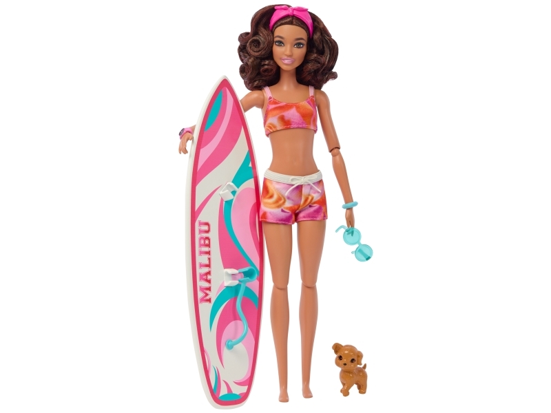 Mattel Beach Barbie-Dukke (Brunette) + Hpl69 Tilbehør