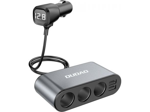 Dudao Biloplader 2X Usb / 3X Cigartændersplitter Sort (R1pro Black)