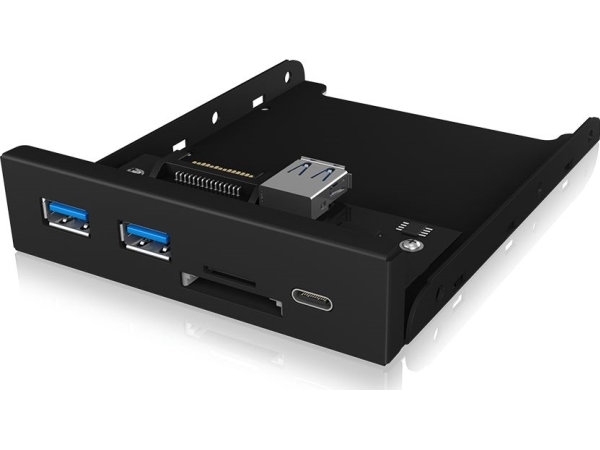 Icy Box Ib-Hub1417-I3, Sort, Gl3520 Asm1543 Gl3224, Microsd (Transflash), Microsdhc, Sd, Sdhc, 101 Mm, 137 Mm, 25 Mm