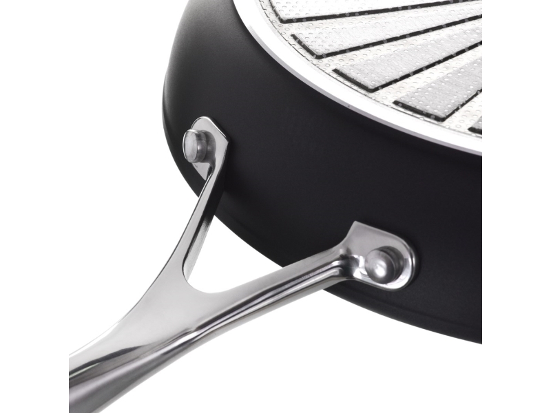 Ballarini Albg0l0.20U, Rund, Allzweckpfanne, Schwarz, Edelstahl, Aluminium, Gas, Induktion, Edelstahl