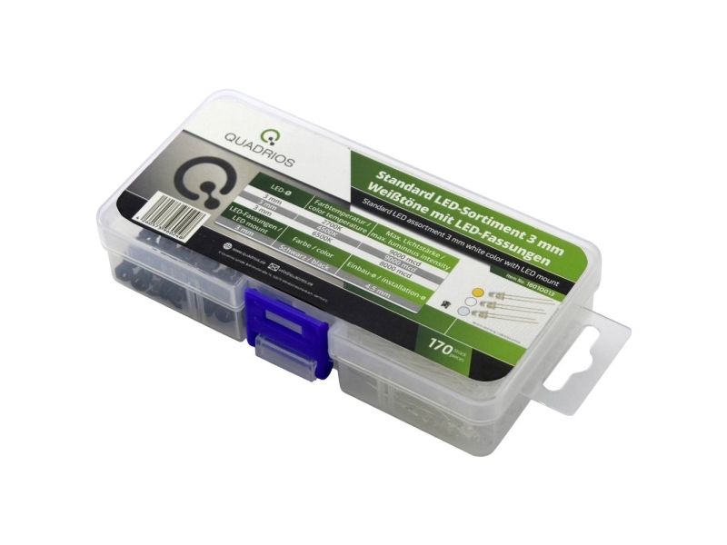 Quadrios LED-valikoima Lämmin valkoinen, Viileä valkoinen 20 mA 3,0 V