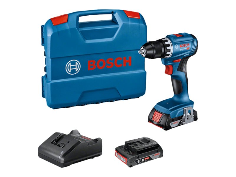 Bosch BORE-/SKRUEMASKINE GSR 18V-45 2X2AH L-C | Elverktyg - Prof. Akku verktyg - Borrmaskiner & Skruvdragare | GameStuff
