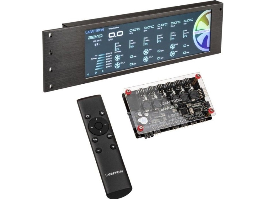 Lamptron Cu135 Fan Controller + Rgb Controller Med Display, Argb - Sort