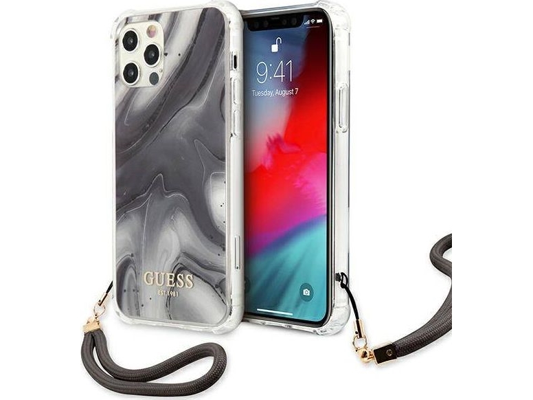 Dėklas Guess Guhcp12mksmagr Apple Iphone 12/12 Pro 6,1" Pilkos Spalvos Hardcase Marble Collection
