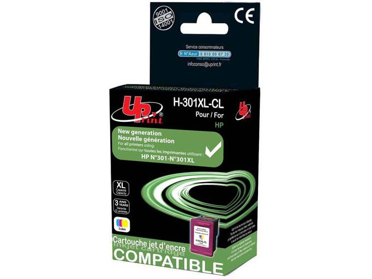 Uprint Kompatibelt Blæk / Su Ch564ee Hp 301xl H 301xlc Farve 450s 21ml