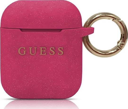 Guess Schutzhülle Guaccsilglbk Silikon Glitter Für Airpods 1/2 Burgunderrot