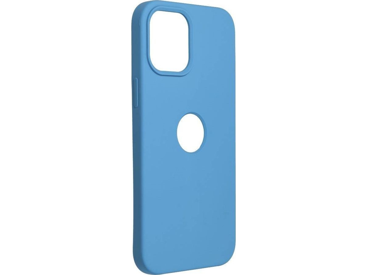 Partner Tele.com Forcell Silicone Etui Til Iphone 12 Pro Max Blå 16 Med Udskæring Til Logo