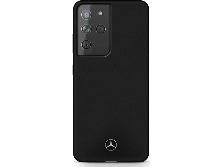 Mercedes Silicone Line Cover Til Samsung Galaxy S21 Ultra - Sort