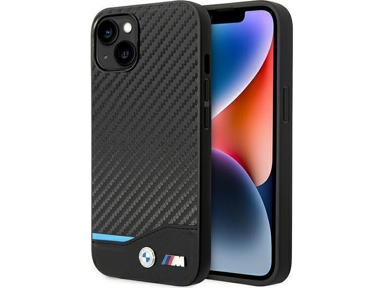 Case Bmw Bmhcp14m22nbck Für Iphone 14 Plus 6.7" - Schwarz/Schwarz Leather Carbon