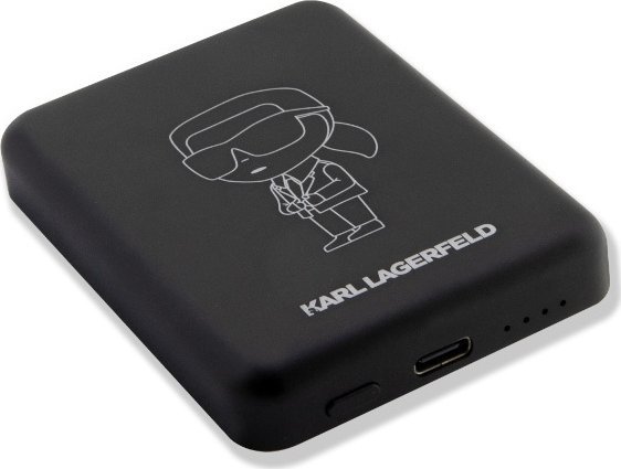 Karl Lagerfeld Induktions-Powerbank Klpbmkiottgk 5W 3000Mah Schwarz/Schwarz Ikonik Magsafe