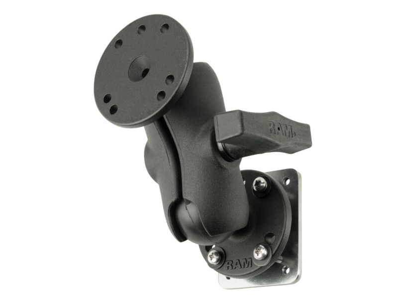 Ram Mounts Set Mit Gegenplatte - C-Kugel (1.5" ), Kurzer Verbindungsarm, 4-Loch Amps (Ram-101-B-225B2u)