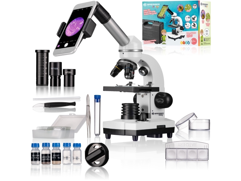 Bresser Optics Junior Biolux Sel, Optisk Mikroskop, Hvid, 1600X, 40X, 10X - 20X, Led