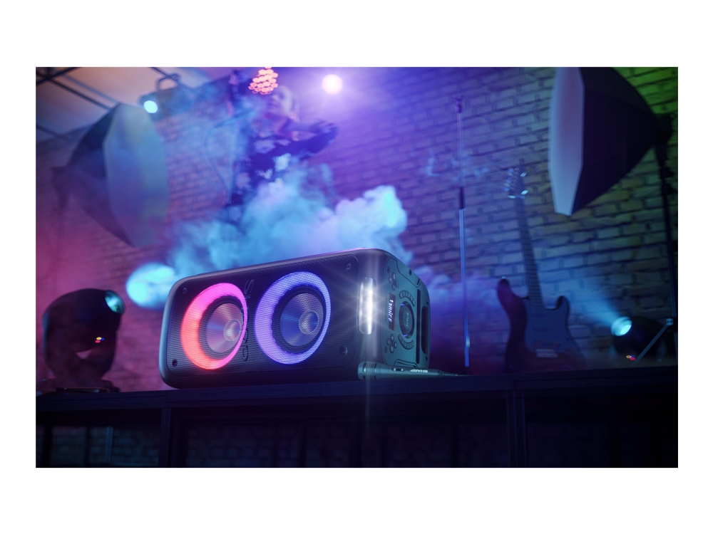Sharp XParty Street Beat PS-949 - Partyhögtalare - trådlös - Bluetooth - Appkontrollerad - svart (grillfärg - svart) | TV, Ljud & Bild - Bärbart ljud & Bild - Bluetooth högtalare | GameStuff