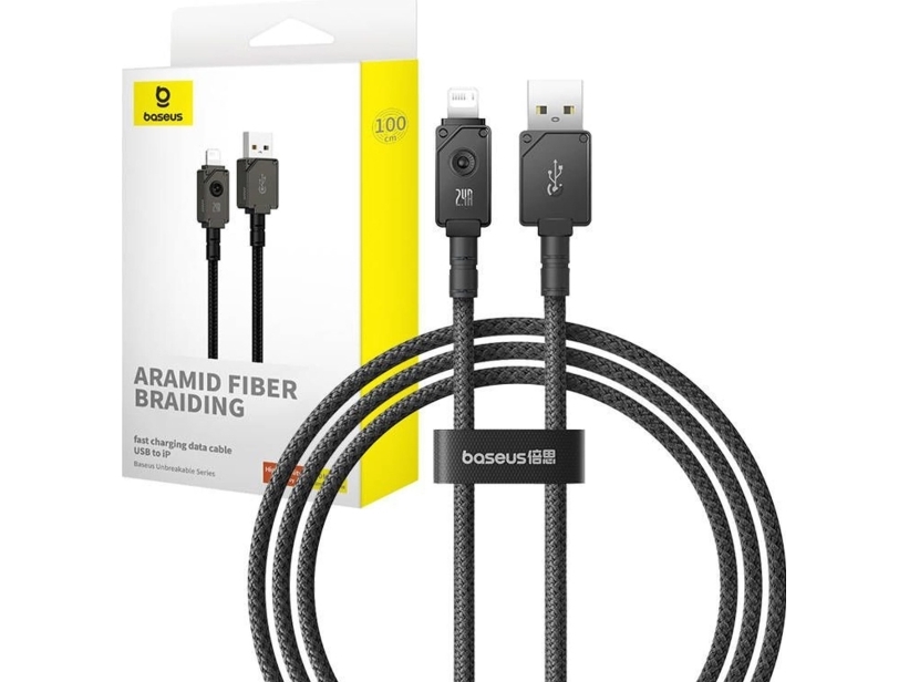 Baseus Unbreakable Usb A Zu Ip Kabel 1 M 5V-2.4A Schwarz (P10355802111-00)