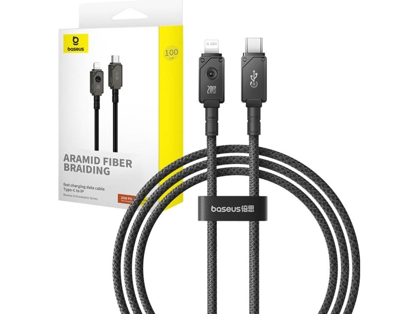 Schnellladekabel Baseus Usb C To Ip 20A 1M (Schwarz) (P10355803111-00)