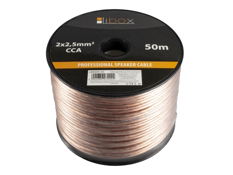 Libox Højttalerkabel 2X2,50 Mm² Lb0009-50 Lydkabel 50 M Transparent