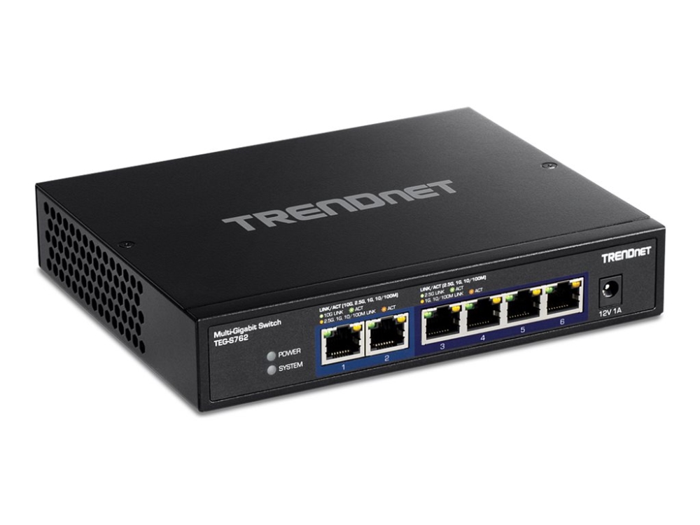 Trendnet Teg-S762 - Switch - Ikke Administreret - 2 X 10Gbase-T + 4 X 2.5Gbase-T - Desktop, Væg-Monterbar - Taa-Kompatibel