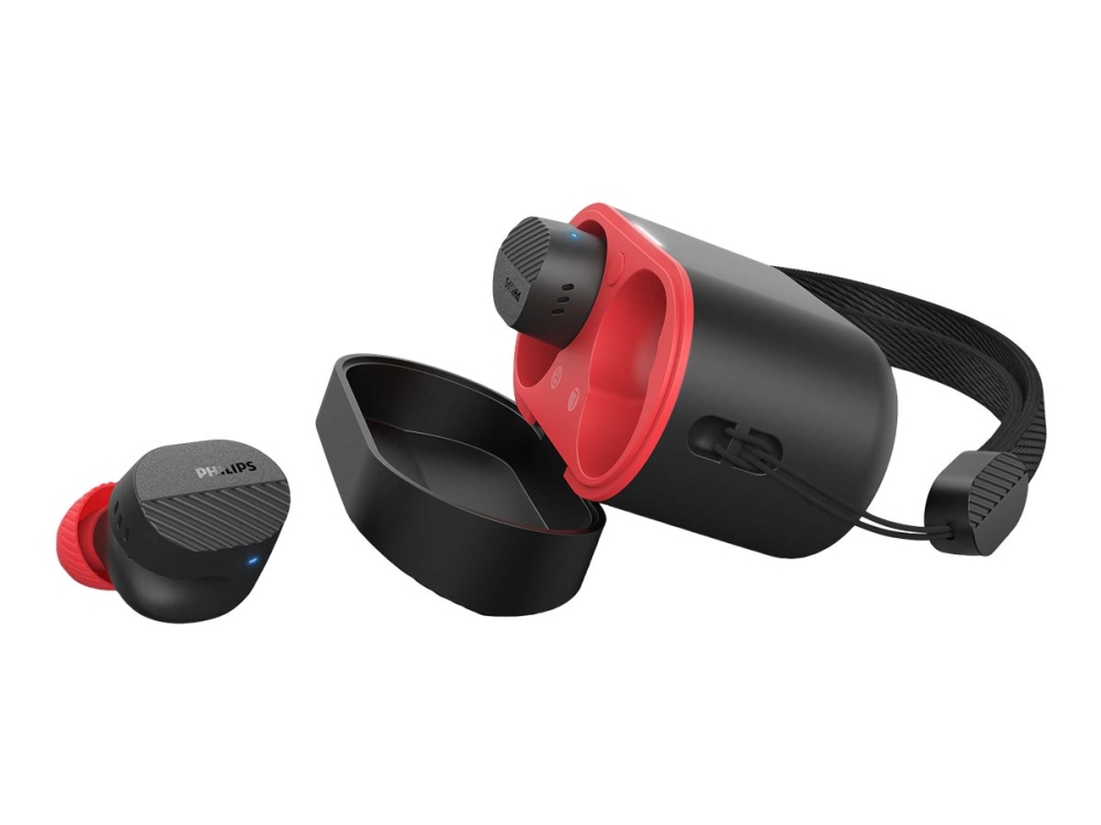 Philips Taa5508bk/00, True Wireless Stereo (Tws), Anrufe/Musik, 20 - 20000 Hz, 45 G, Kopfhörer, Schwarz, Rot