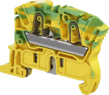 TE CONNECTIVITY PE Jordterminal, fjäderkaksanslutning, 0,5-4 mm², gul/grön, med anslutning till DIN-skena | Annan EL - Övriga artiklar | GameStuff