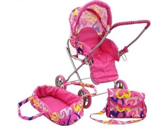 Doll Stroller Colorful Hearts 534049 Adar
