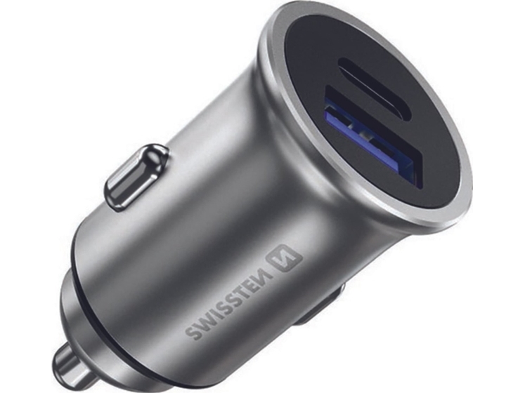 Swissten Autoladegerät Swissten 36W, 2-Anschluss, Usb-C, Usb-A