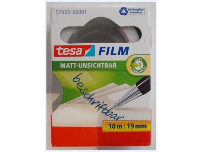 Tesa Film, Matt-Unsichtbar, 19 Mm X 10 M Klebefilm Aus Pp-Folie, Beschriftbar, Kopierneutral (57335-00001-00)