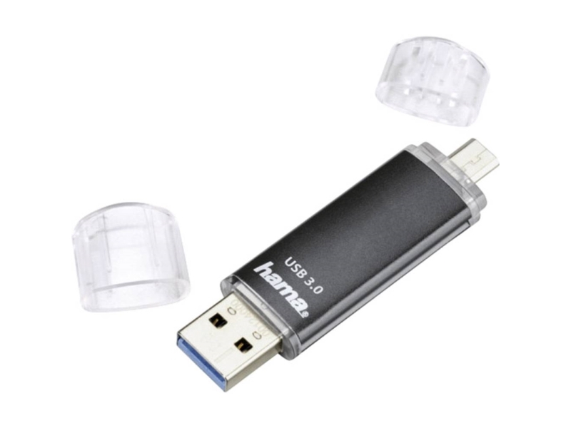 Hama Laeta Twin, 64Gb, 64 Gb, Usb Typ-A / Micro-Usb, 3.2 Gen 1 (3.1 Gen 1), Hætte, Sort